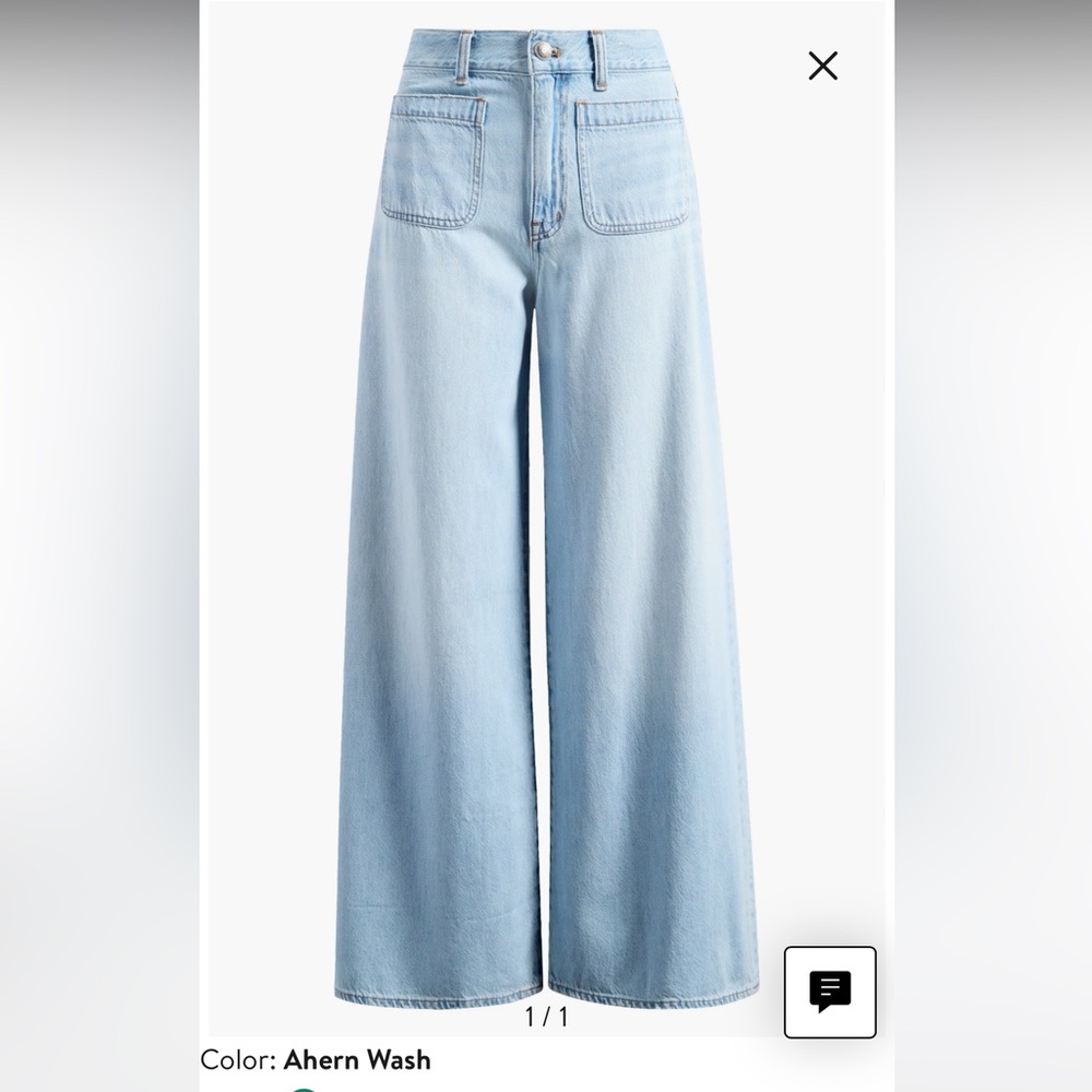 NWT Madewell Patch Pocket Superwide Leg Jeans - 25 - Ahern Wash